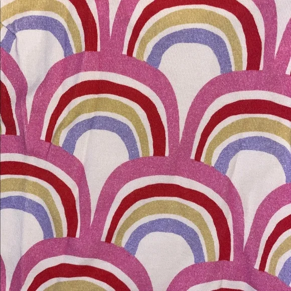 GUC Hanna Andersson Pink and Yellow Rainbow Kids Pajama Set - Picture 4 of 4